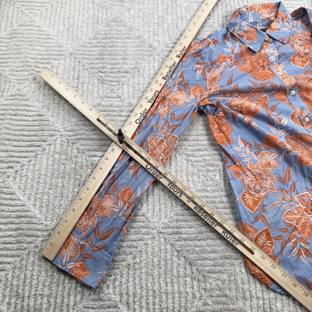 Talbots Shirt Women L Floral Button Spring Summer Top Bloom Cottage Boho Rustic - Picture 4 of 8